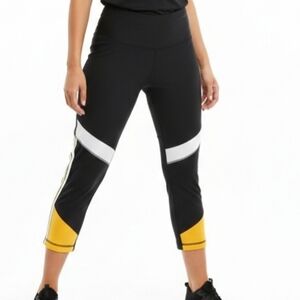Xersion Color Block Capri Athletic Leggings Size Small Black White Yellow